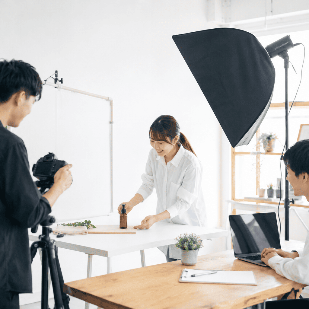 商品撮影を行うクリエイティブチーム
